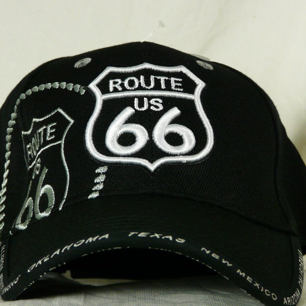 Black White OSFM Route 66 Baseball Cap